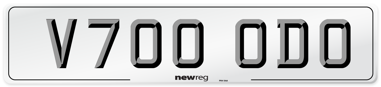 V700 ODO Number Plate from New Reg